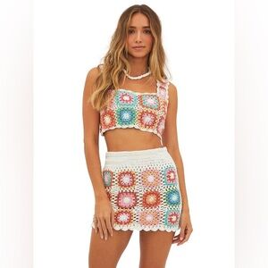 NWT Beach Riot Eliza Crochet Skirt Set S/M